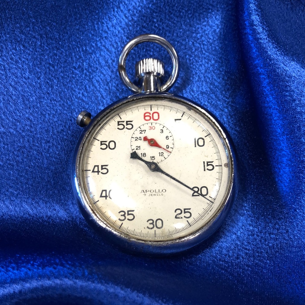 **Rare** Vintage Apollo Pocket Stopwatch Works Has Bo… Gem